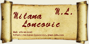 Milana Loncović vizit kartica